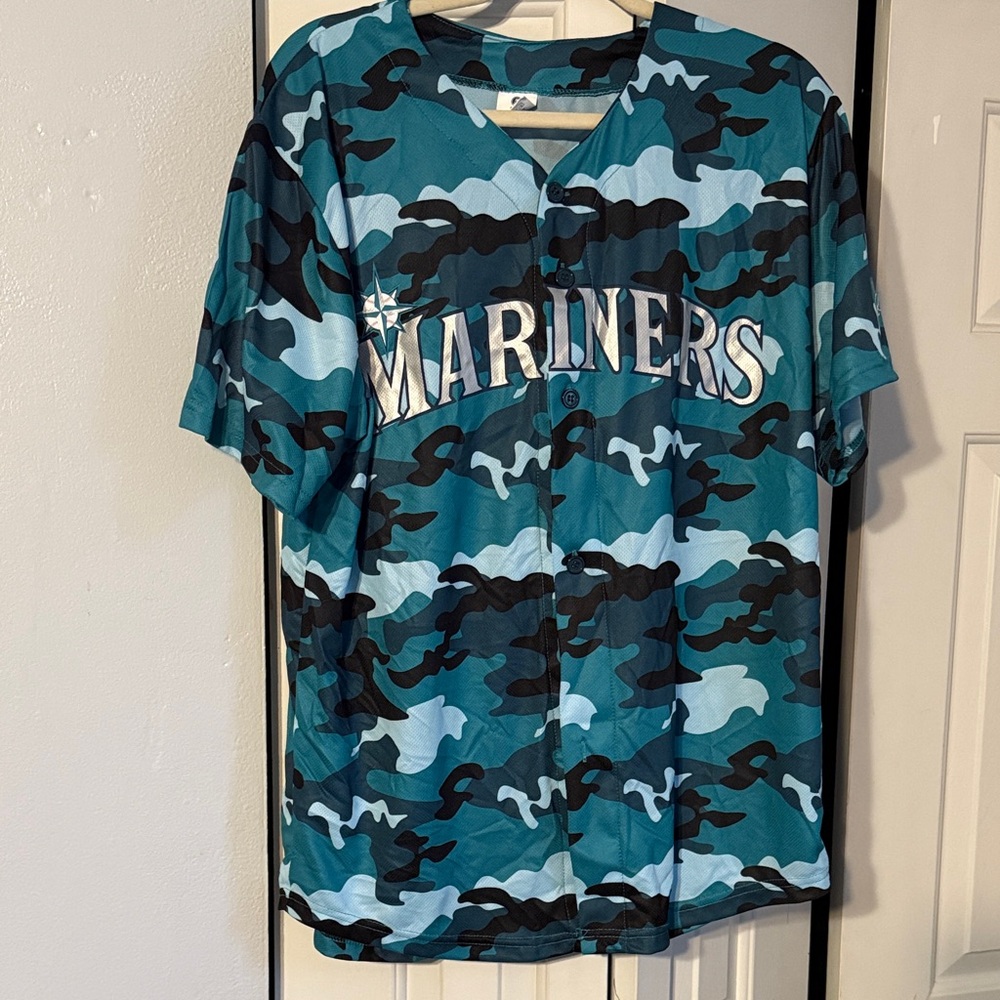 Teal and Black Camouflage Jersey